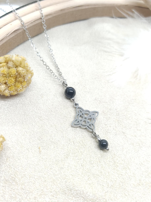 Collier NAïA, Obsidienne dorée