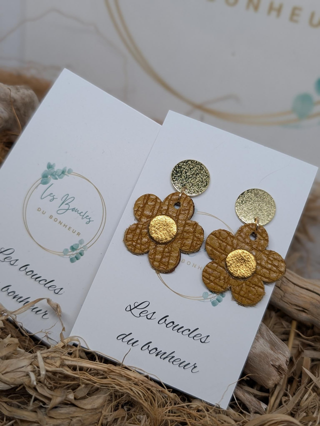 Boucles d'oreilles Mini Marguerite moutarde bm1212