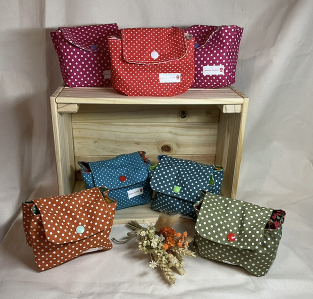 Pochette de rangement double a pois 