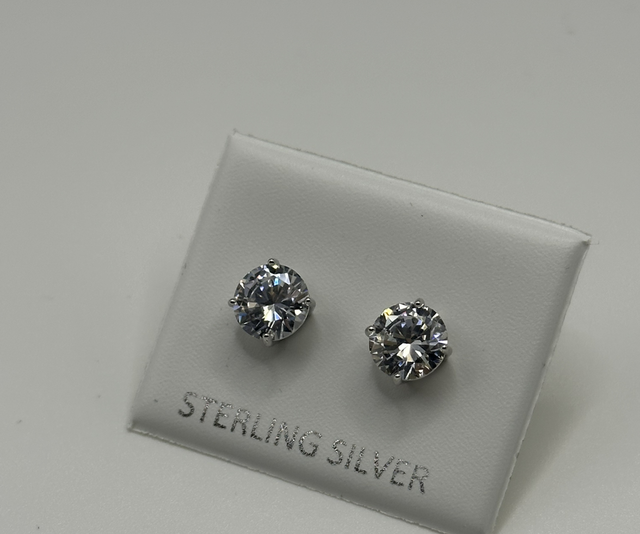 Round CZ Diamond Earrings
