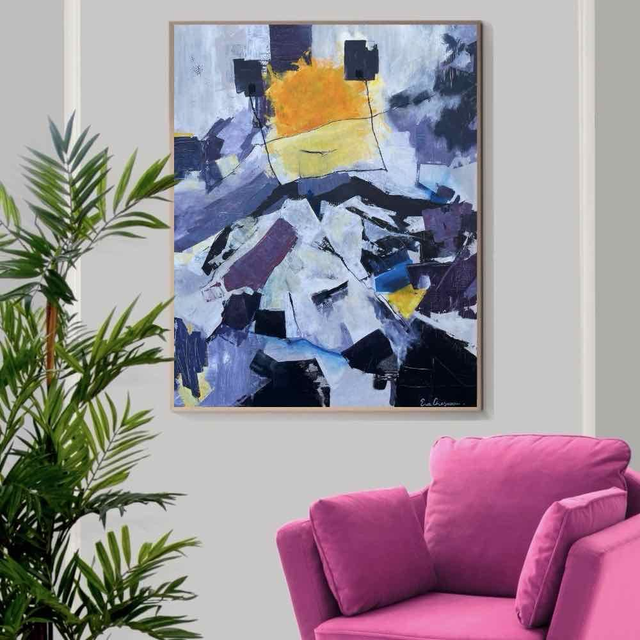 Fille qui danse-81x100x2,5cm, Œuvre de l’artiste Eva Chesneau, sur TOILE, bords peints, prêt à être accroché, sans cadre