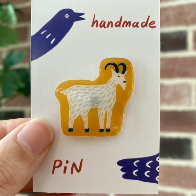 Handmade Goat Pin