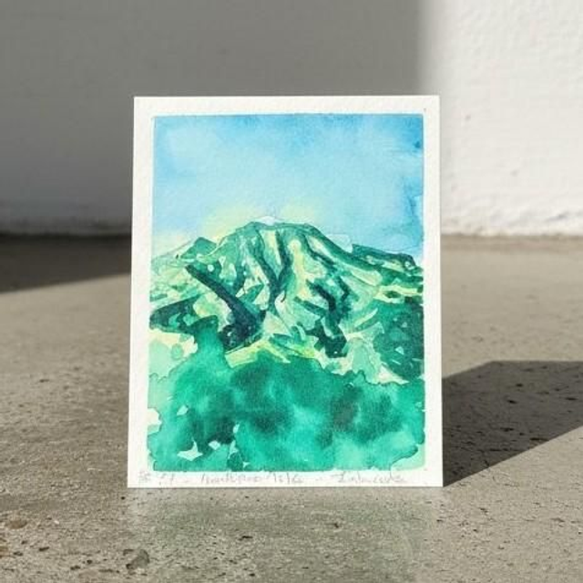 Aquarelle mini - La Montagne Pelée 