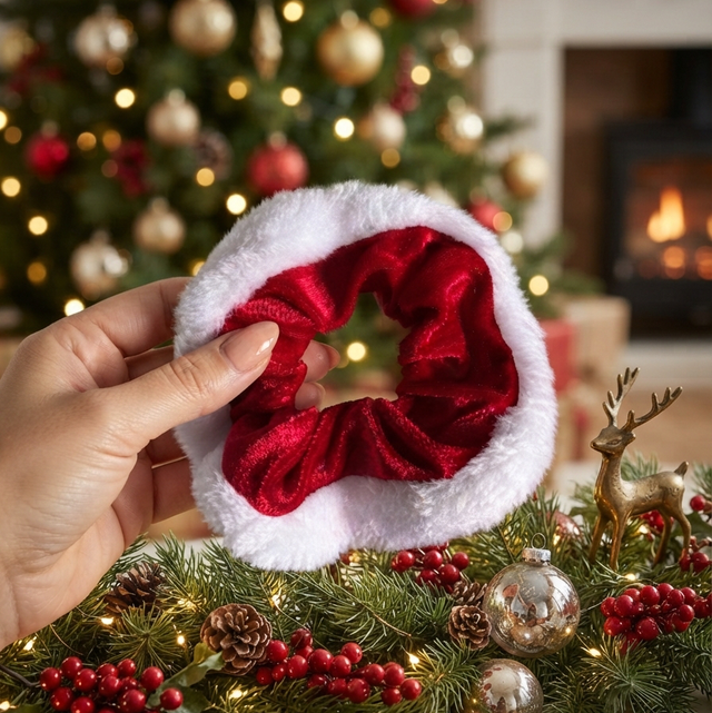 Velvet Christmas Hair Scrunchie