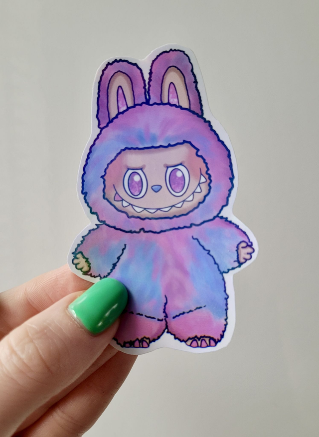 Labubu Sticker - Labubu Inspired Monster – Alt Fan Art Vinyl, Holographic Finish