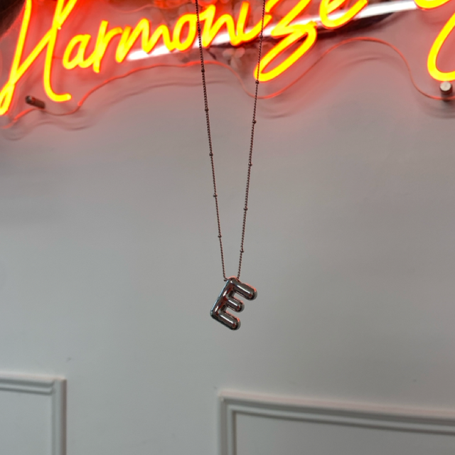 Bubble initial necklace