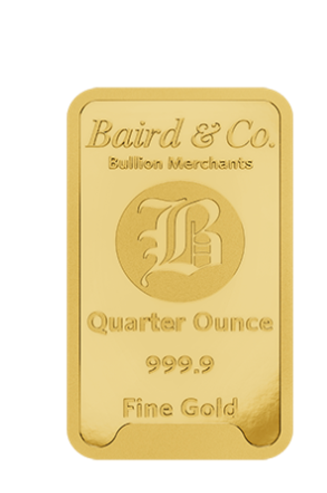 1/4oz MINTED Gold Bar .9999 Fine