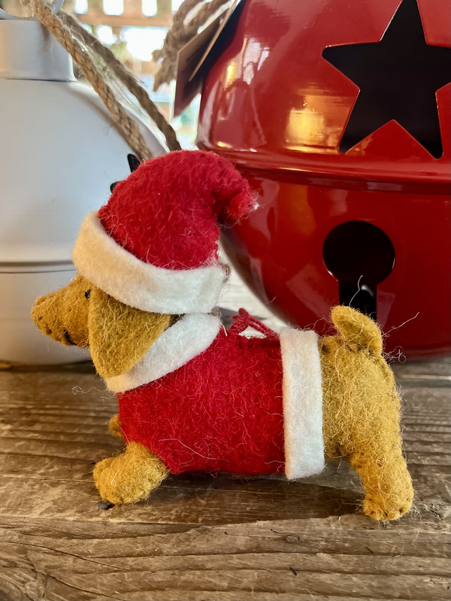 Felt Santa Dog Hanging Decoration