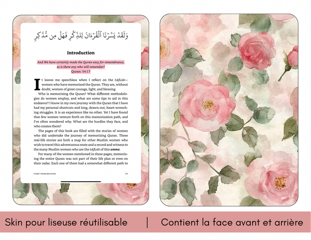 Skin pour liseuse - Éclat de rose