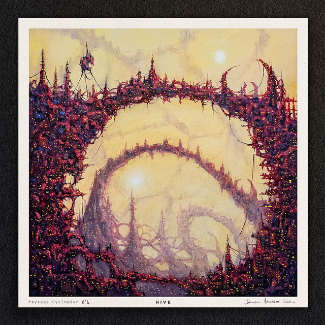 #0107-Paysage Cyclopéen N°4 - HIVE - PRINT - peintures à l&#039;huile