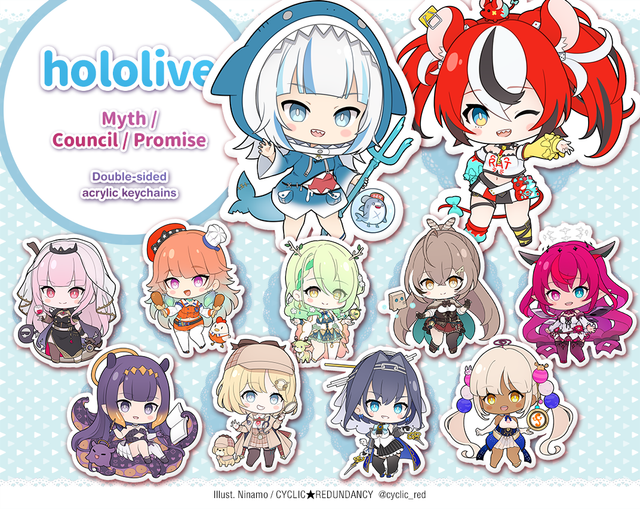 hololive EN Myth/Council/Promise | charms &amp; stickers