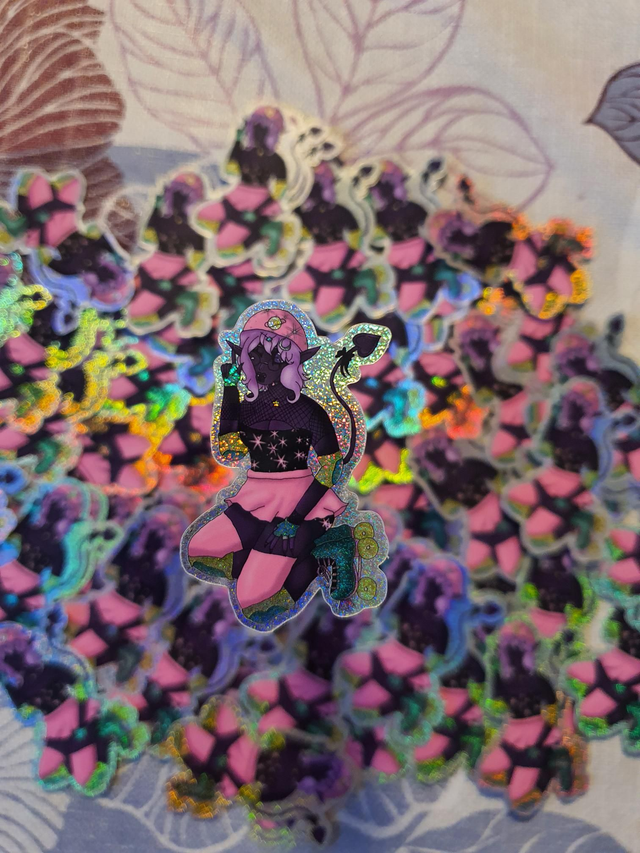 Sticker Glitter Skater Alien