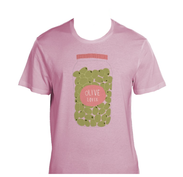 Illustrated Cotton T-shirt - Olive Lover