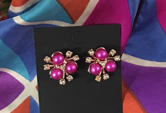 Rose Pink Stud Earrings - STU107