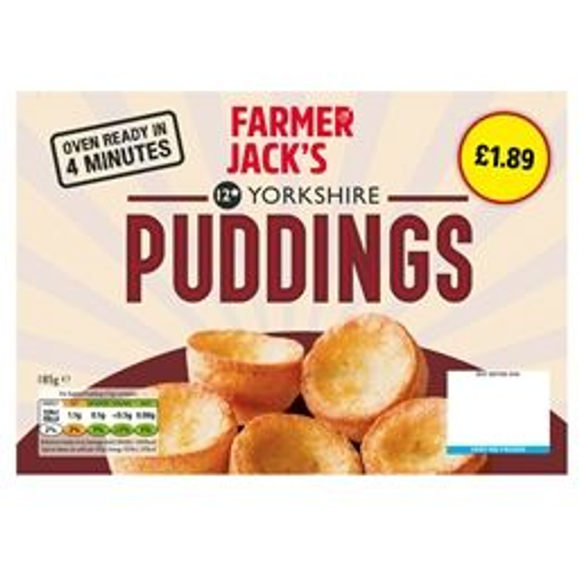 Farmer jack 12 Yorkshire puddings 185g