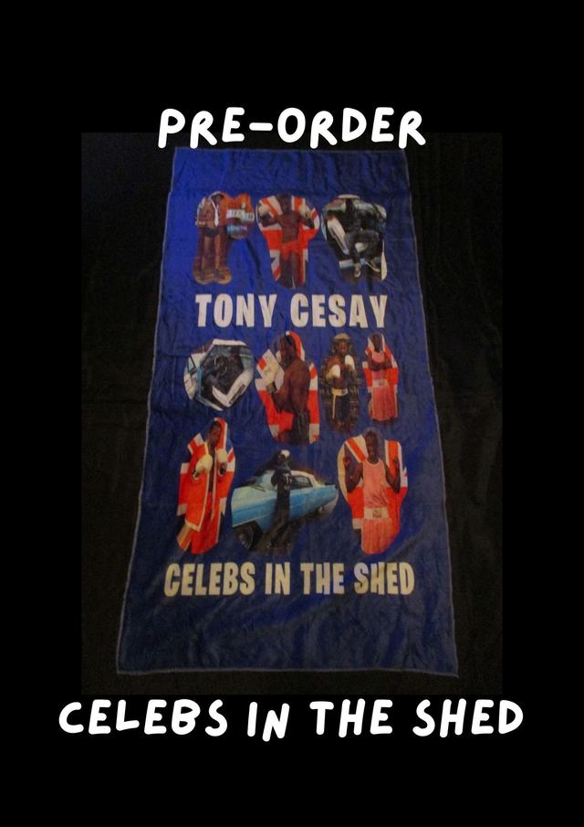 Tony Cesay ABA Champion Boxer Picture BLUE Blanket (WHITE Bubble Logo)(75cm x 150cm) 