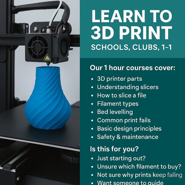 Learn to 3D Print — Slicing, Printer Setup, Filaments, Basic Design | 1-to-1 Training Session