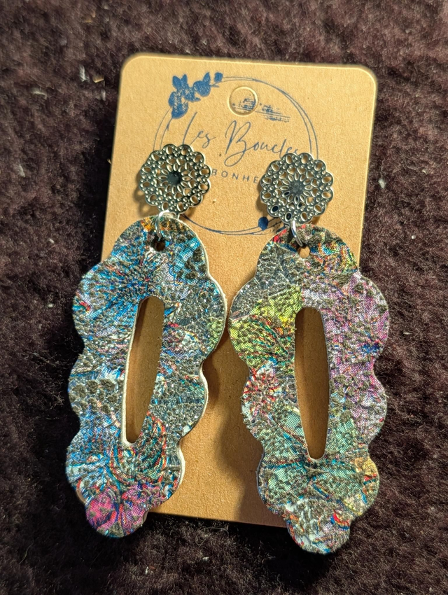 Boucles d'oreilles Charlotine fleurie ch012