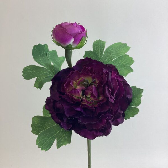 Purple Artificial Single Ranunculus