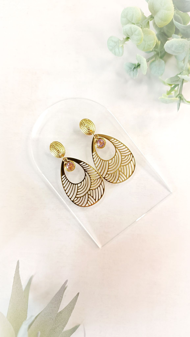 HITOMI - Rose Pivoine - Boucles d'oreilles