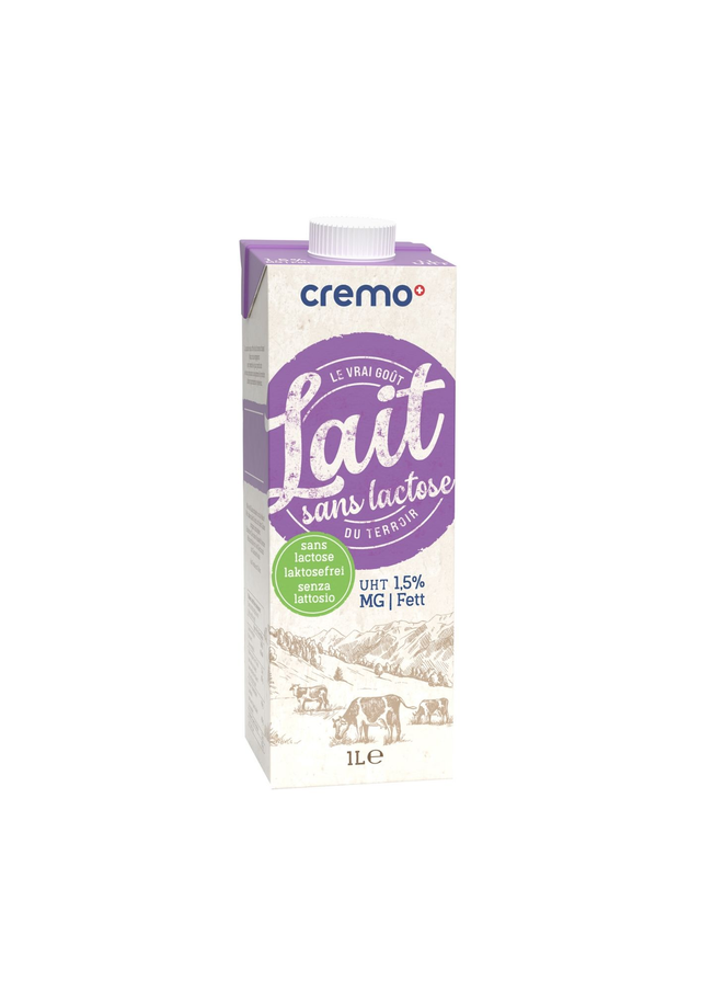 Lait sans lactose UHT 1,5% Crémo