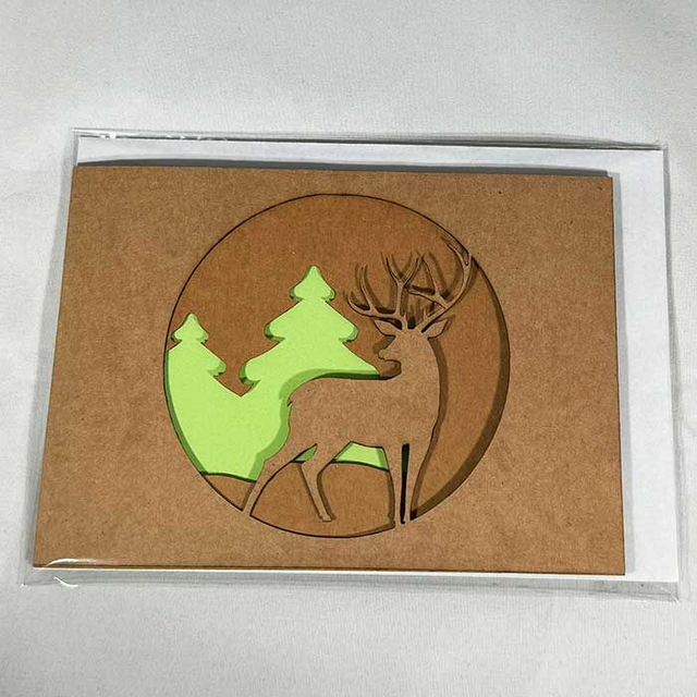 Weihnachtskarte (Hirsch 4) 6-Seitig
