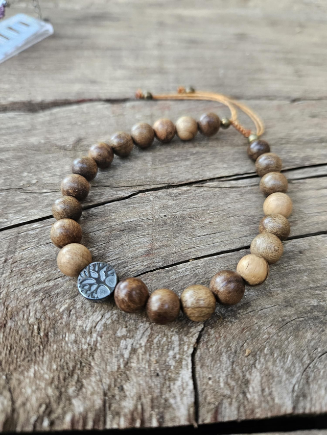 Bracelet homme perles bois