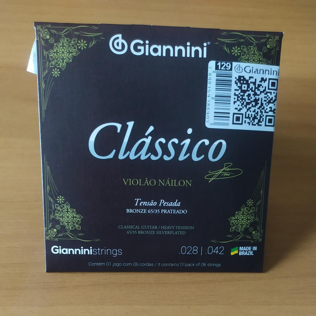 Encordoamento Violão Nylon Giannini Clássico tensão Pesada