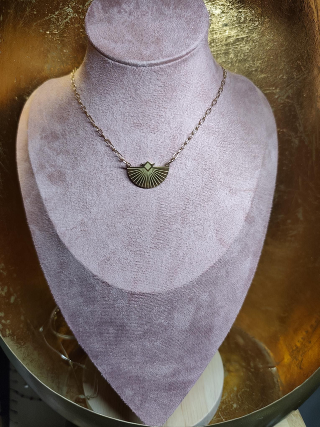 COLLIER ETHNIQUE ACIER INOXYDABLE GOLD 0000956