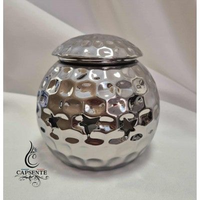 Brûleur boule argenté pour cire parfumée