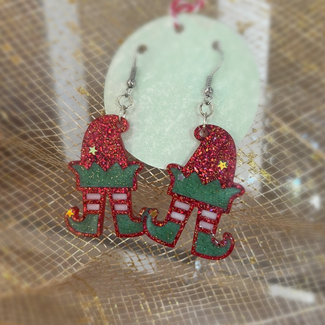 BOUCLES D'OREILLES LUTIN ROUGE