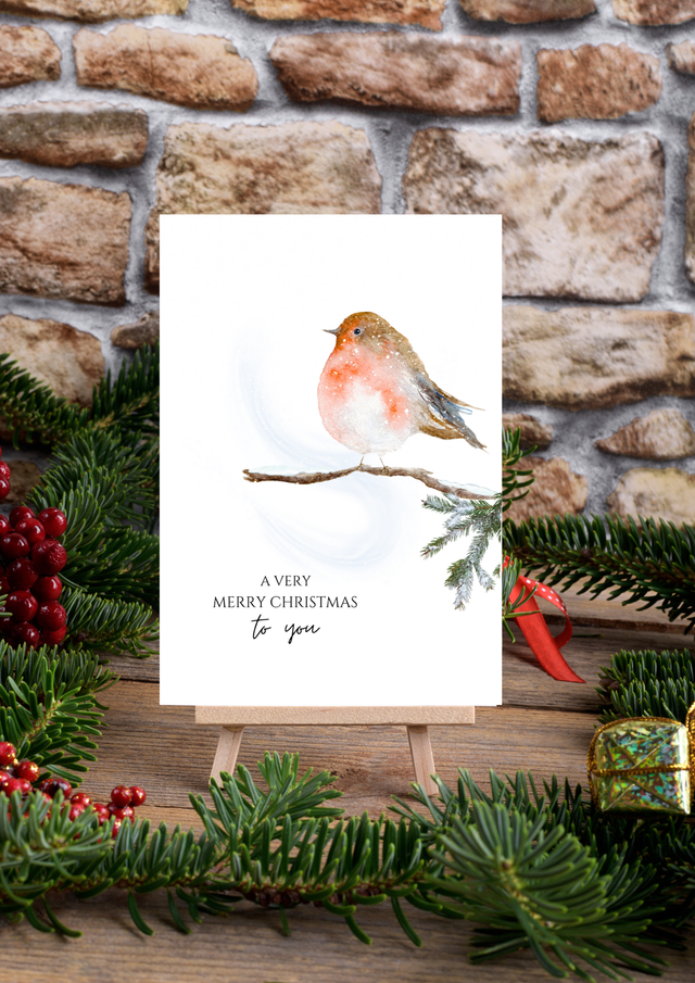 Christmas Card - Robin in the Snow