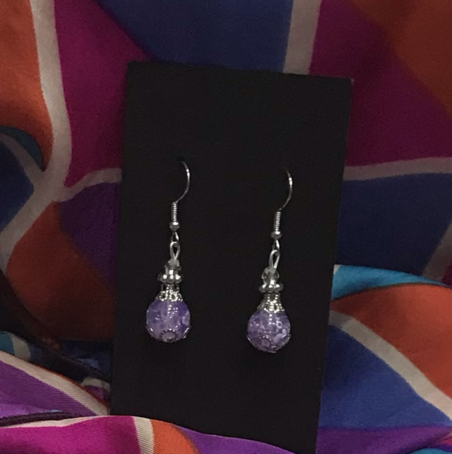 Purple Dangling Earrings- PUR21