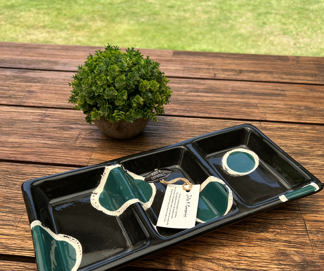 Cerámica Giraffe Teal - Fuente 3 separaciones