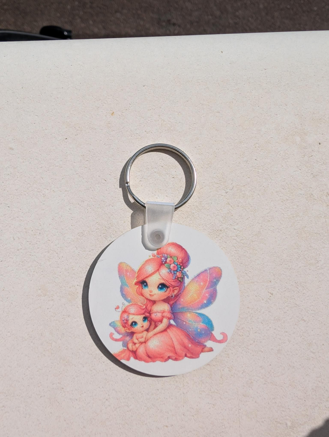Portes clés sublimation Fée rose 