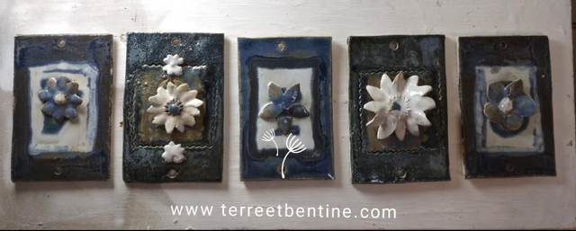 COMPOSITION Florale en  grès - pièces UNIQUES 