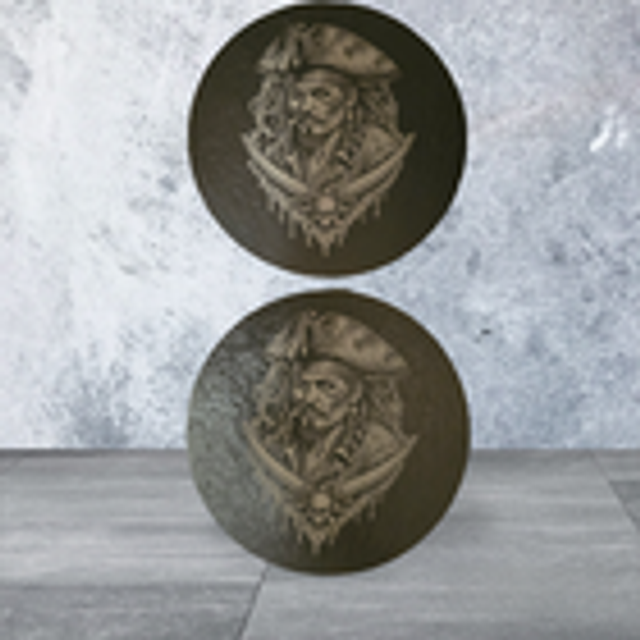 Slate Coaster Set - Round - Pirates