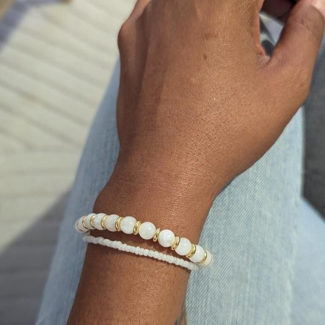Bracelet Pretty Stone en Pierre de Lune blanche 