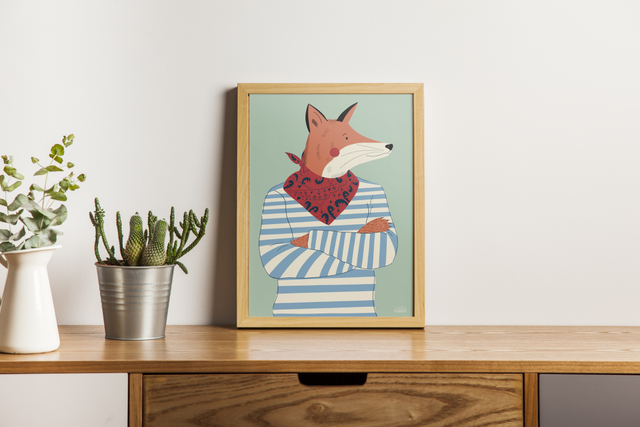 Affiche renard en marinière