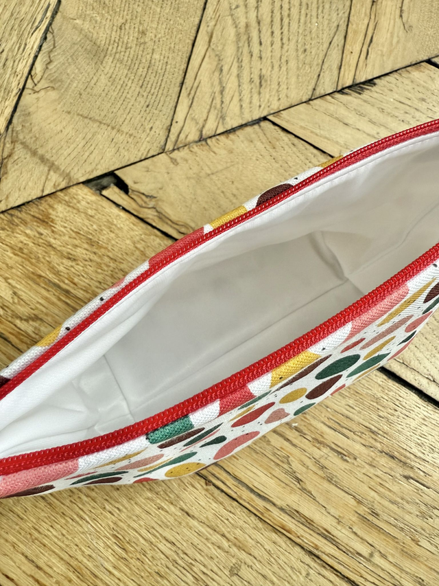 Trousse de toilette - tissu intérieur imperméable - JELLY BEANS rouge