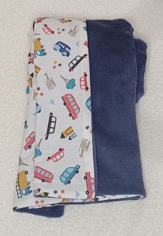 Couverture bébé ton bleu - gris