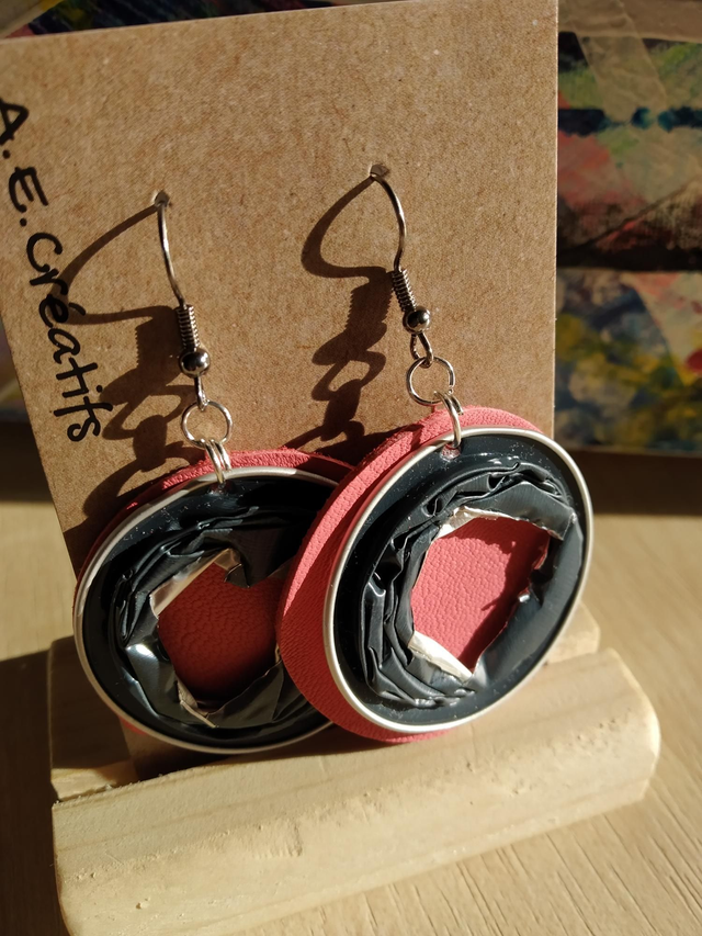 Boucles D&#039;oreilles Recyclé Cuir 