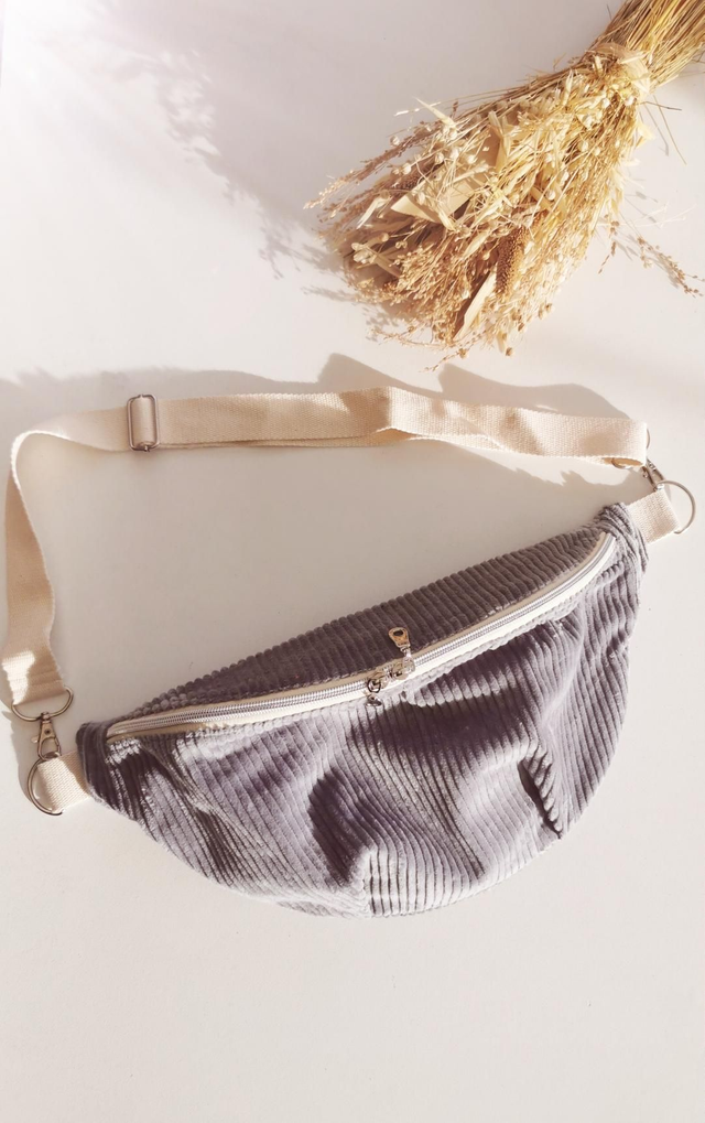 Banane LOUISE velour gris