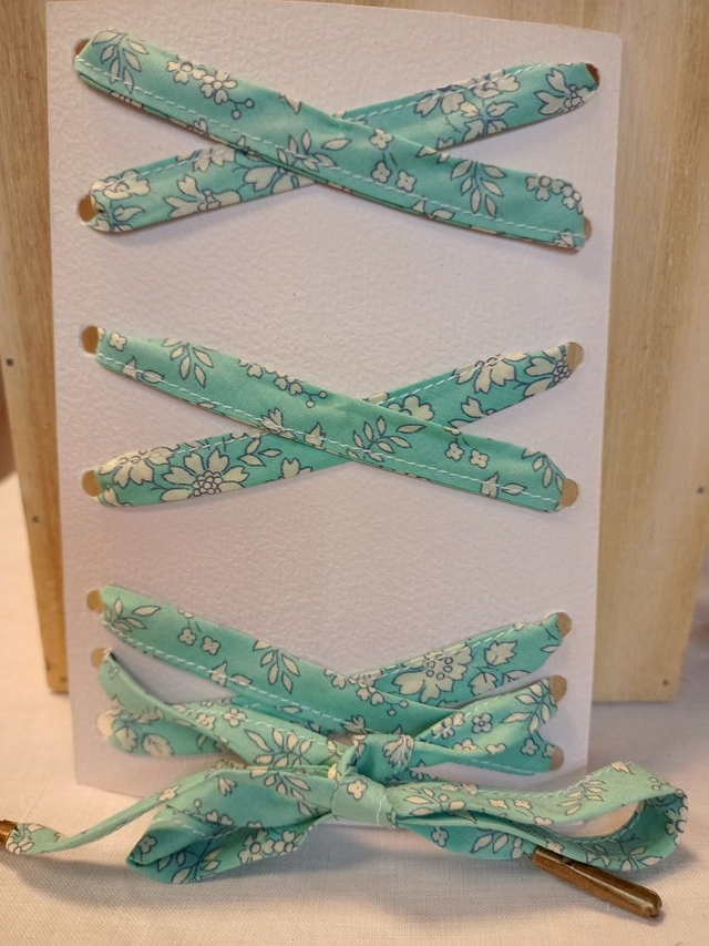 Paire de lacets liberty bleu céladon