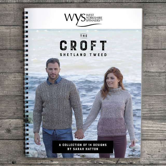 West Yorkshire Spinners Croft Shetland Tweed Pattern Book by Sarah Hatton