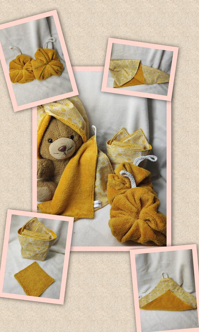 Ensemble visage et douche rosace psychédélique jaune