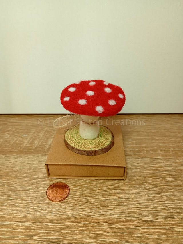 Toadstool decoration, felted toadstool