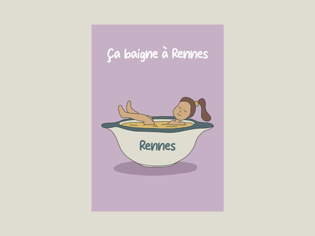 Magnet &quot; Ça baigne à Rennes &quot; 