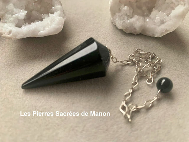 Pendule Cône Obsidienne Noire
