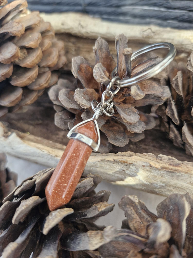 Red goldstone keyring 